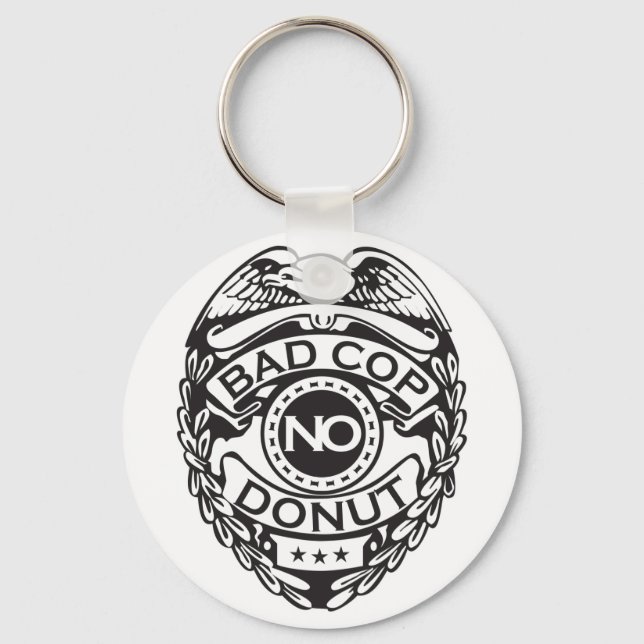 Bad Cop No Donut - Black Key Ring (Front)