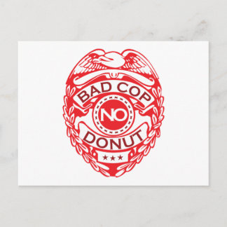 Bad Cop No Doughnut - Red Postcard