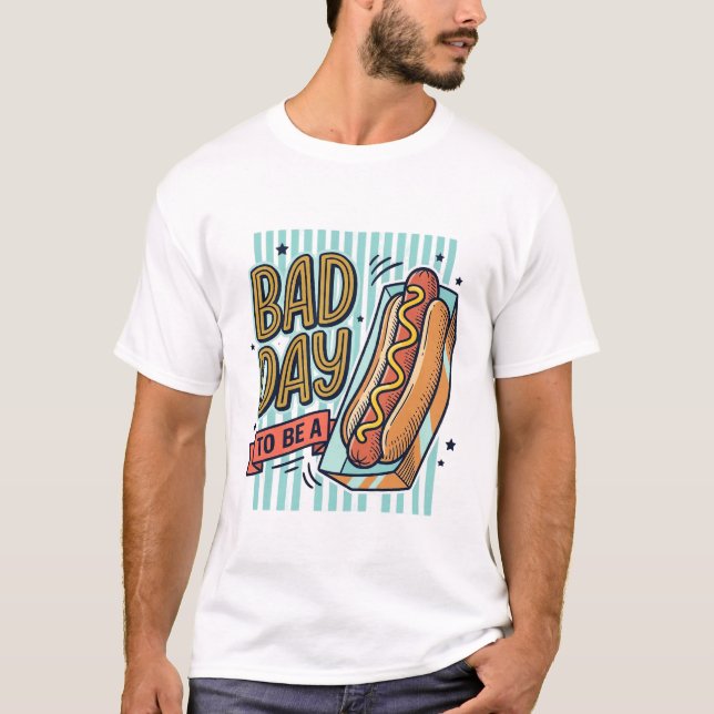 Bad Day Hot Dog Retro Vector Shirt Design_1 (Front)