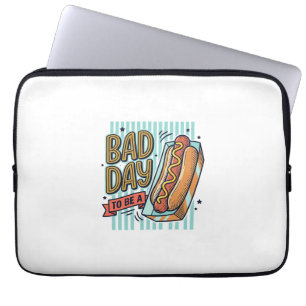 Bad Day Hot Dog Retro Vector Shirt Design_1 Laptop Sleeve