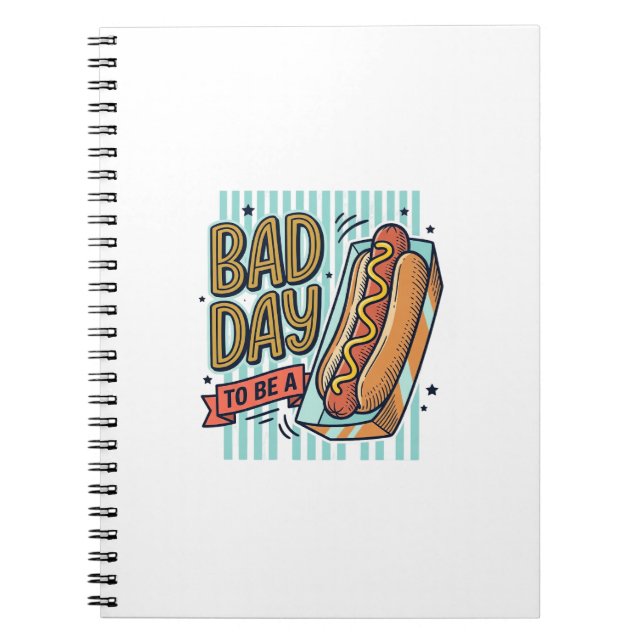 Bad Day Hot Dog Retro Vector Shirt Design_1 Notebook (Front)