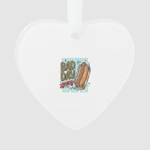 Bad Day Hot Dog Retro Vector Shirt Design_1 Ornament