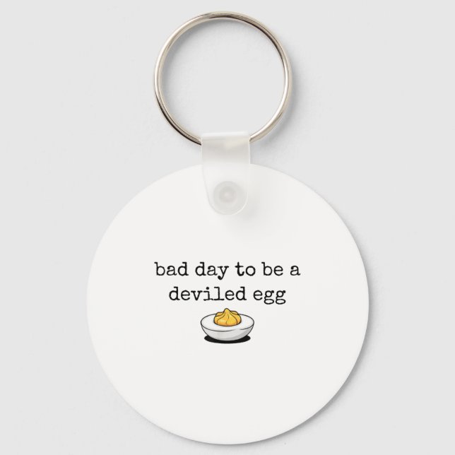Bad Day To Be A Deviled Egg Funny Thanksgiving Dev Key Ring (Front)