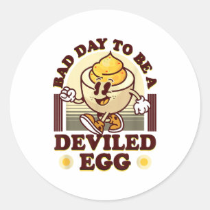 Bad Day To Be A Deviled Egg Funny Thanksgiving Egg Classic Round Sticker