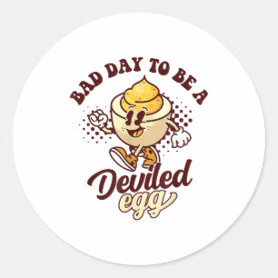 Bad Day To Be A Deviled Egg Funny Thanksgiving Egg Classic Round Sticker