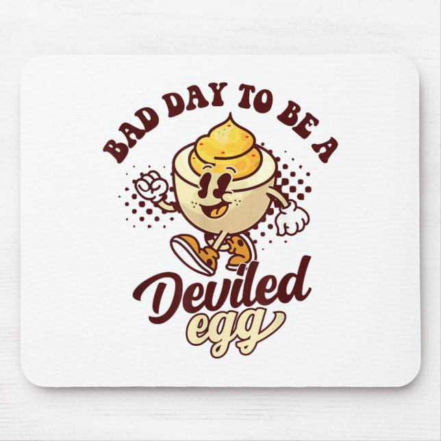 Bad Day To Be A Deviled Egg Funny Thanksgiving Egg Mouse Mat (Front)