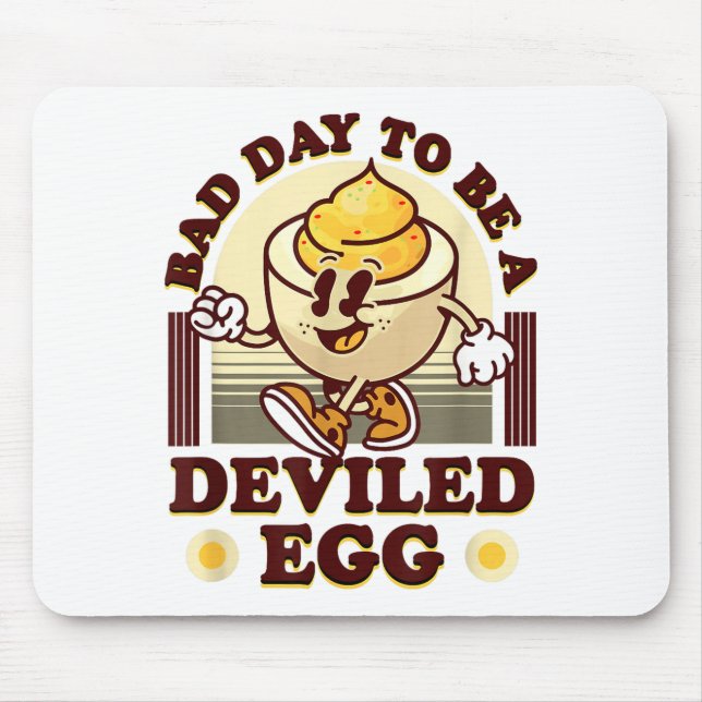 Bad Day To Be A Deviled Egg Funny Thanksgiving Egg Mouse Mat (Front)