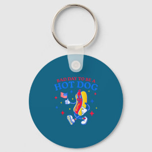 Bad day to be a hot dog funny bbq grilling 4th of key ring