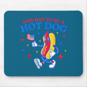 Bad day to be a hot dog funny bbq grilling 4th of mouse mat