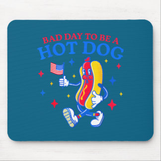 Bad day to be a hot dog funny bbq grilling 4th of mouse mat