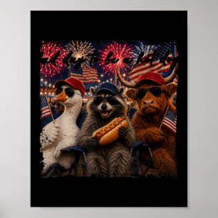 Bad Day To Be A Hot Dog Funny Patriotic 4th Of Poster