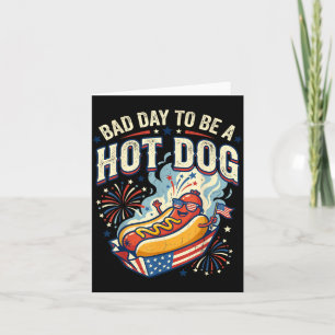 Bad Day To Be A Hot Dog Funny Summer Doodle 4th Of Card