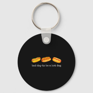 Bad day to be a hot dog - hot dog lover fast food key ring