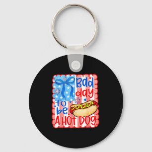 Bad day to be a hot dog - hot dog lover fast food key ring