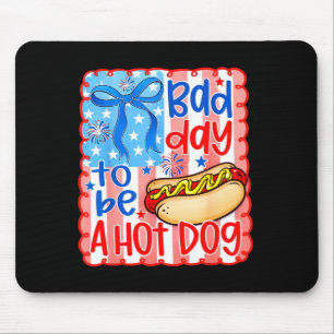 Bad day to be a hot dog - hot dog lover fast food mouse mat