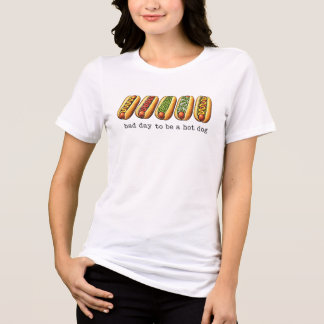 Bad Day To Be A Hot Dog T-Shirt - Funny BBQ Food Tri-Blend Shirt