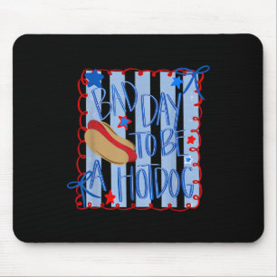 Bad Day To Be A Hotdog 4th Of July Coquette Bow Mouse Mat