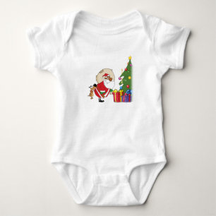 Bad Dog Bites Black Santa on the Butt Baby Bodysuit