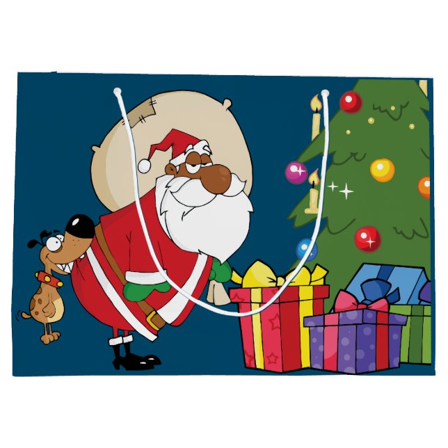 Bad Dog Bites Black Santa on the Butt Gift Bag (Back)