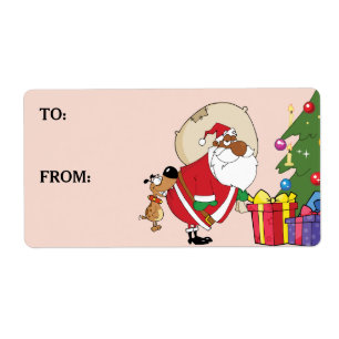 Bad Dog Bites Black Santa Printed Label