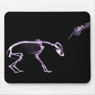 Bad Dog X-ray Skeleton in Purple Mouse Mat