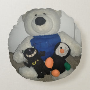 Bad Dream Cat, Archer, And Polory Round Cushion