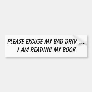 BAD DRIVER  BOOK BUMPER STICKER