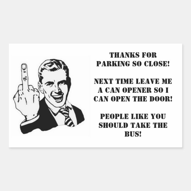 Bad Driver Parking Sticker (Front)