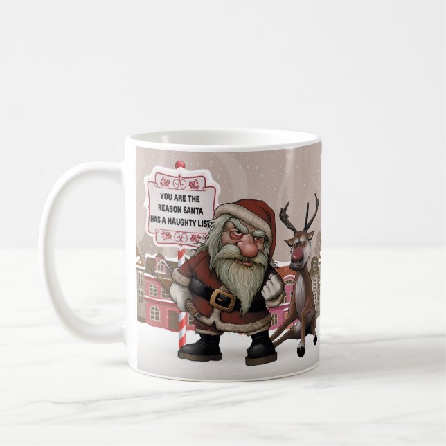 Bad Drunk Santa, Bad santa Christmas Gift Mug (Left)