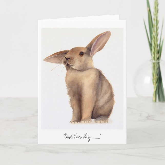 Bad Ear Day Painted in Watercolour Card (Front)