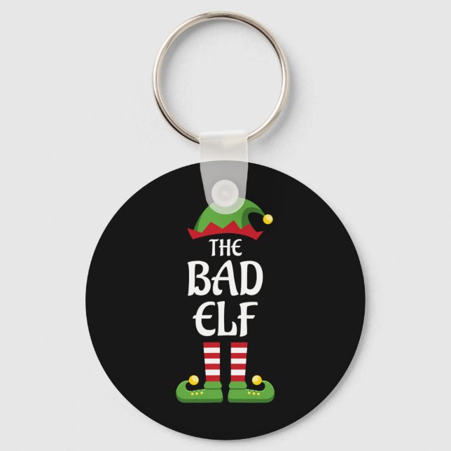 Bad Elf Family Matching Group Christmas  Key Ring (Front)
