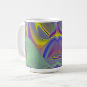 Bad Face , Abstract 3D Rainbow Art Coffee Mug