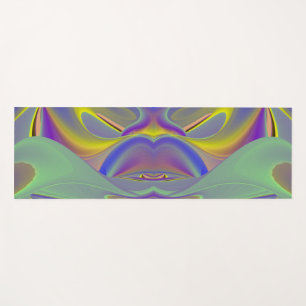 Bad Face , Abstract 3D Rainbow Art Yoga Mat