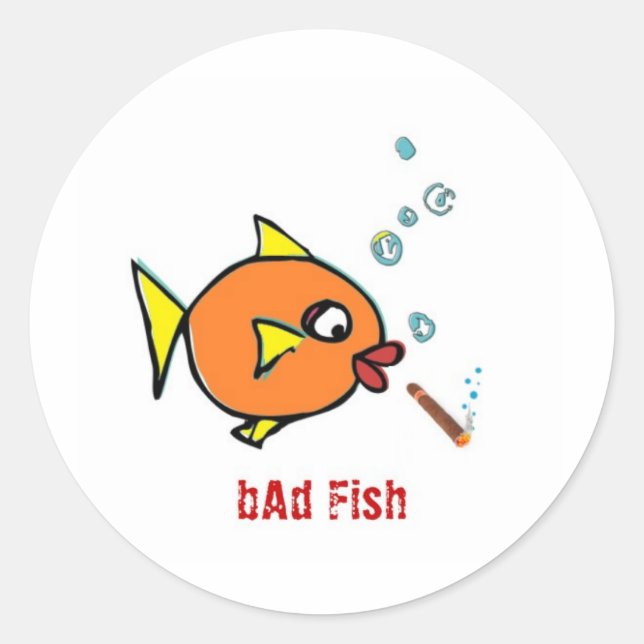 bAd Fish extras Classic Round Sticker (Front)