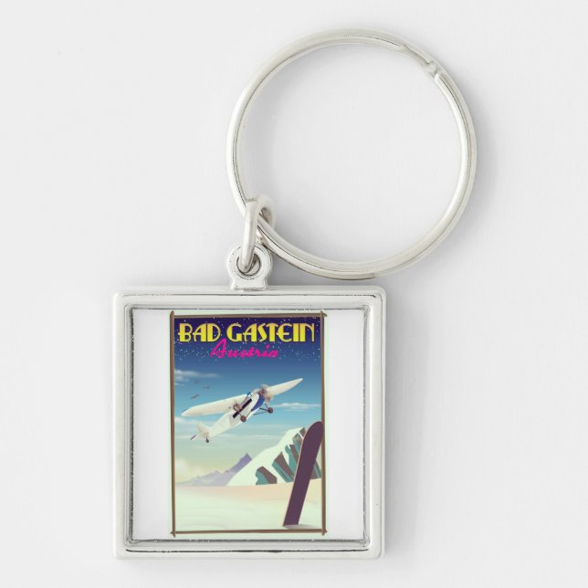 Bad Gastein Austria Snowboarding poster Key Ring (Front)