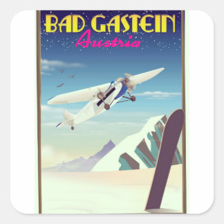 Bad Gastein Austria Snowboarding poster Square Sticker
