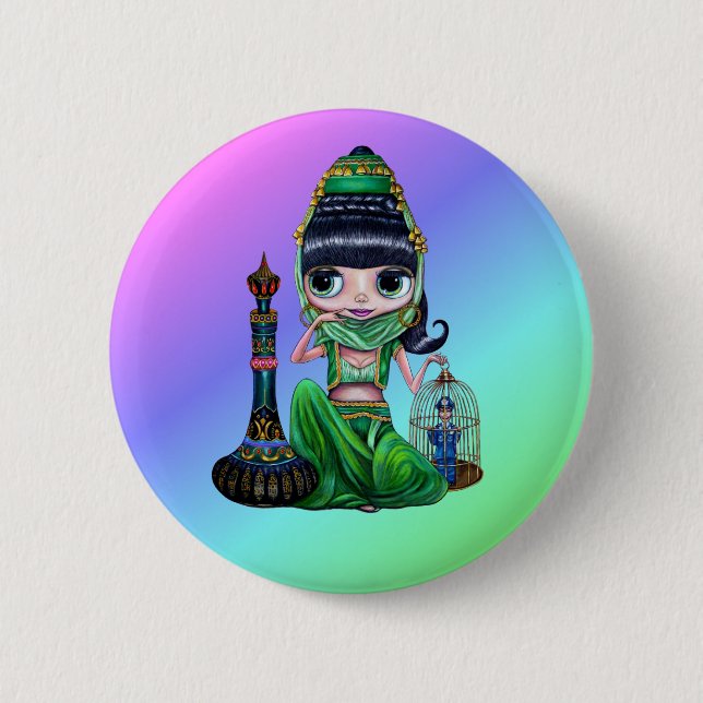 Bad Genie Rainbow Button (Front)