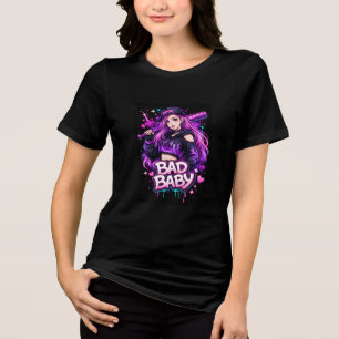 Bad Girl Aesthetic T-Shirt   Streetwear Graphic  Tri-Blend Shirt