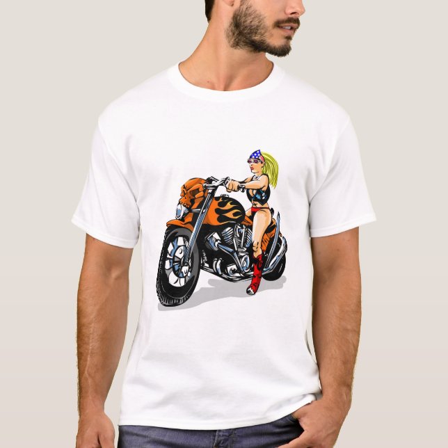 Bad Girl Biker Chick T-Shirt (Front)