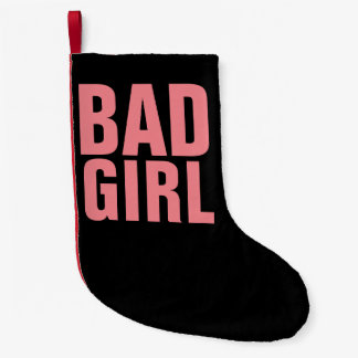 BAD GIRL Christmas Fleece tockings Small Christmas Stocking