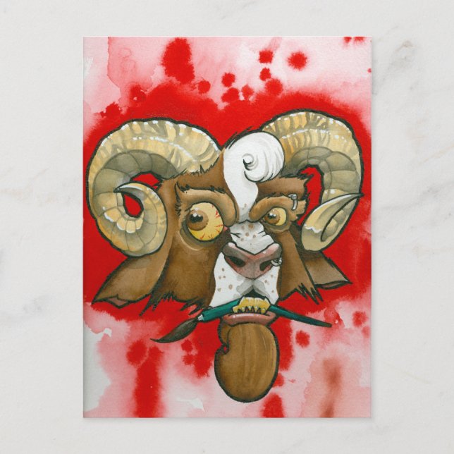 "Bad Goat!" Postcard (Front)