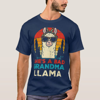 Bad Grandma Llama Retro Alpaca Mothers Day Nana T-Shirt