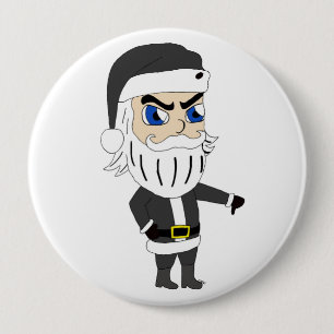 bad guy santa claus 10 cm round badge