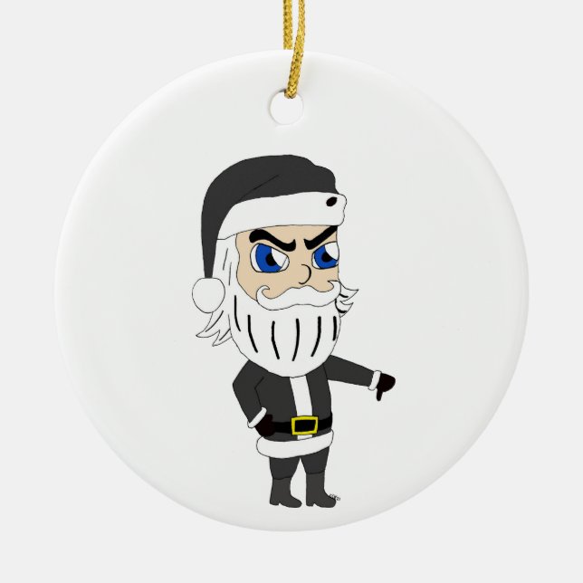 bad guy santa claus   ceramic ornament (Front)