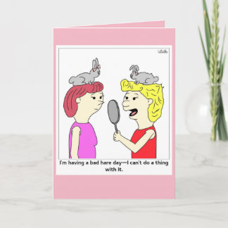 Bad Hair - Bad Hare Day Card