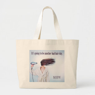 Bad Hair Day custom monogram tote bags