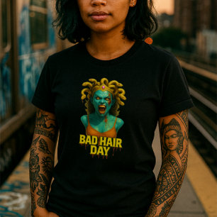 Bad Hair Day Medusa Edition Myth Monster Style Tri-Blend Shirt
