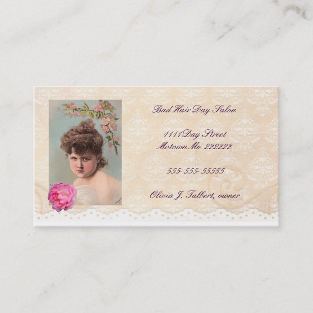 Bad Hair Day salon business card/calling card (Front)