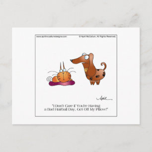 BAD HAIRBALL Postcard by April McCallum