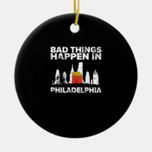 Bad Happen Philadelphia Halloween Spooky Trumpkin Ceramic Tree Decoration